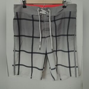 American Eagle Mens Swim Trunks Grey White Size Small